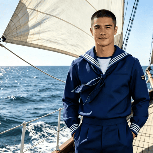 Blue sailor and sea